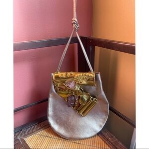 VINTAGE purple/silver brutalist purse